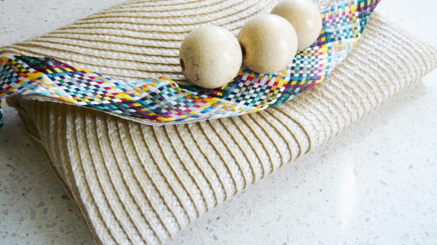 DIY Placemat Summer Straw Clutch Bag Home Chic Club DIY Placemat