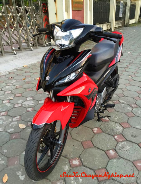 Sơn xe Exciter màu đỏ đen cực đẹp