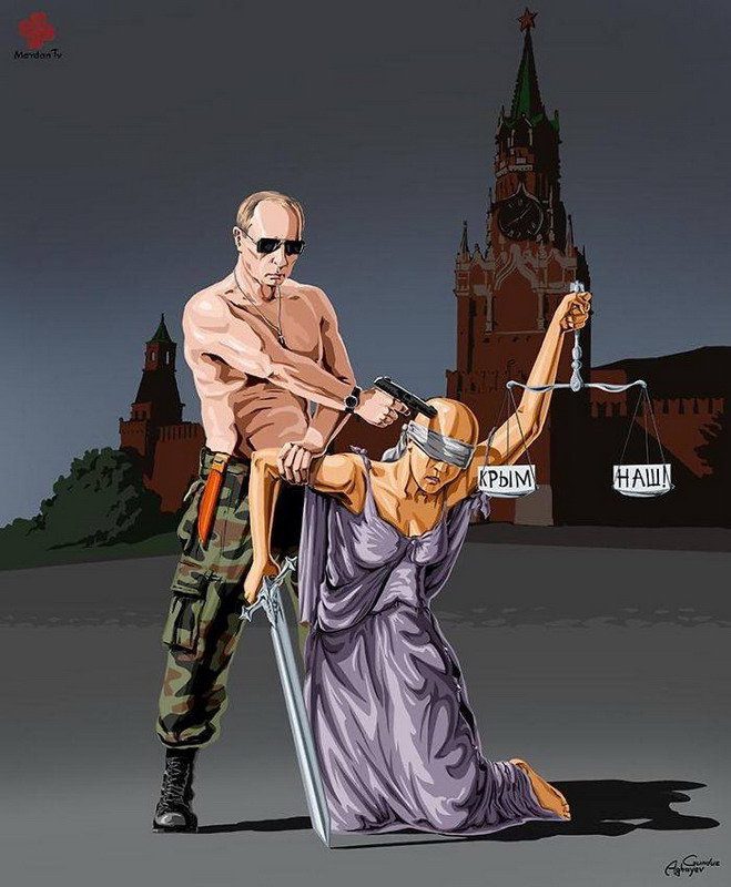 EL ARTE Y ACTIVIDAD CULTURAL: Diosa de la justicia cuadros e ilustraciones  satíricas de Gunduz Agayev