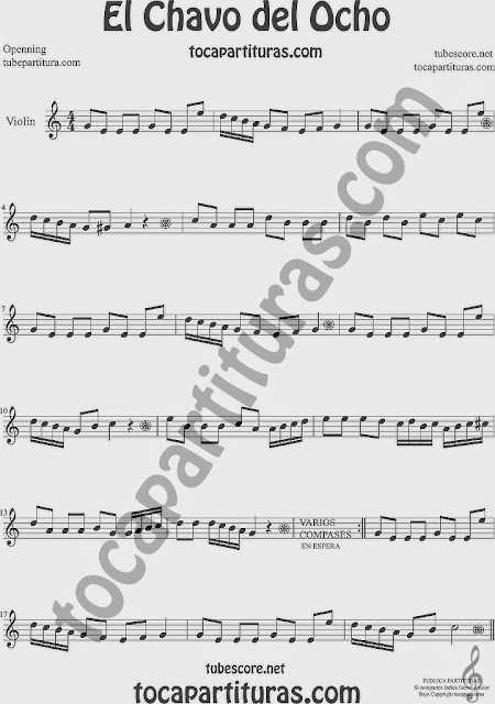 El Chavo del Ocho  Partitura de Violín Sheet Music for Violin Music Scores Music Scores