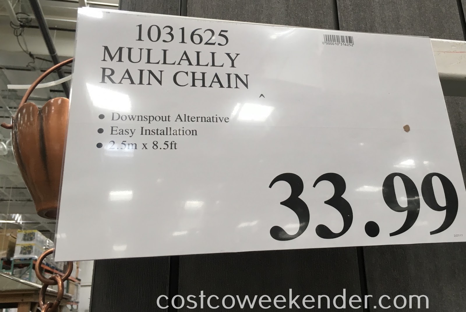 Mullally Rain Chain Costco Weekender