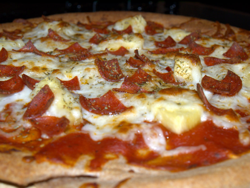 The Matejkas Equal Three Pepperoni and Pineapple Pizza