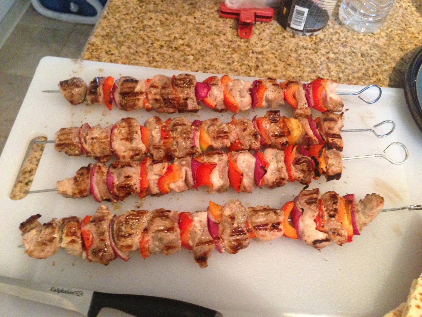 RenfroBasics Greek Pork/Vegetable Kabobs and Lone Star Fish Tacos