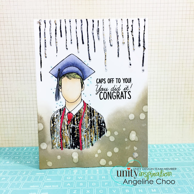 ScrappyScrappy: [NEW VIDEO] April Release Hop with Unity Stamp - Graduation Card #scrappyscrappy #unitystampco #card #cardmaking #papercraft #craft #scrapbook #thermoweb #primarubonfoil #timholtz #distressink #graduationcard #graduation #quicktipvideo