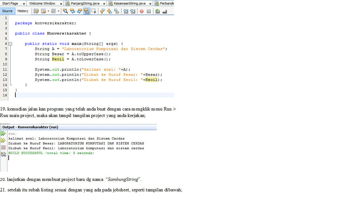 Tolowercase java