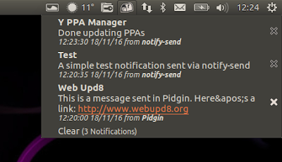 Ubuntu recent notifications