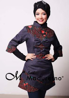 Model Atasan Batik Kombinasi Kain Polos Model Atasan Batik Kombinasi Kain Polos