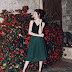 Look de Natal: Saia midi verde + blusinha com brilho