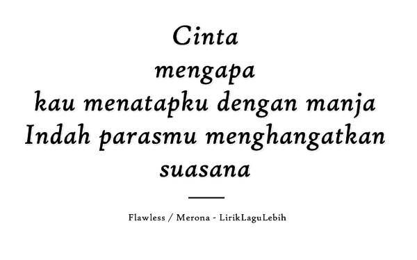 Lirik Lagu Flawless / Merona oleh Adrian Khalif