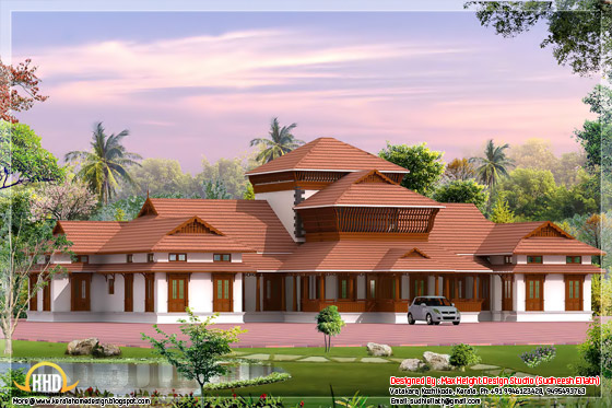 6800 square feet traditional Kerala home design