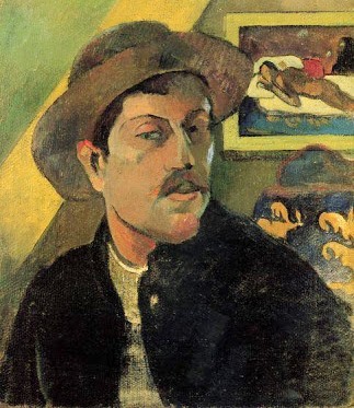 Paul Gauguin Foto a la pintura Autorretrato de Paul Gauguin con sombrero