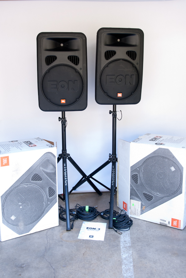 heygreenie JBL EON15 G2 SPEAKER / MONITOR w ULTIMATE Stands * ORIG BOXES