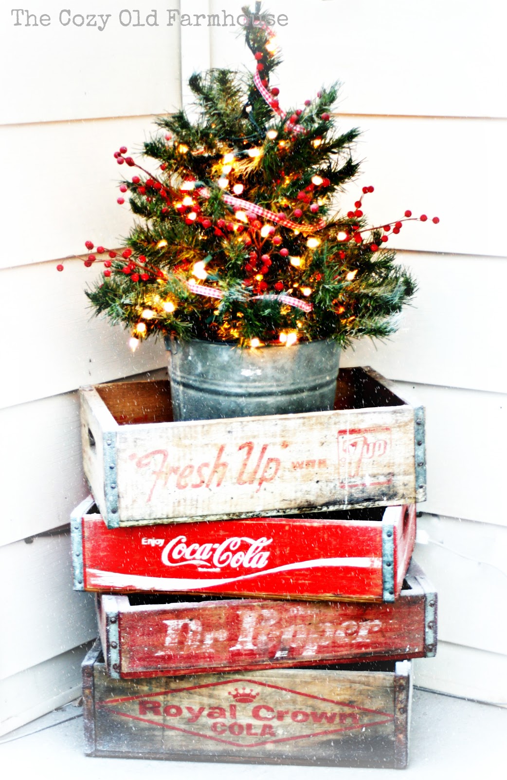 again the tree the galvanized buckets and all of the crates are either from thrift stores or yard sales i love it i tell ya - Decorating Crates For Christmas again the tree the galvanized buckets and all of the crates are either from thrift stores or yard sales i love it i tell ya - Decorating Crates For Christmas