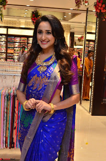 Pragya Jaiswal in colorful Saree looks stunning at inauguration of South India Shopping Mall at Madinaguda ~  Exclusive Celebrities Galleries 013