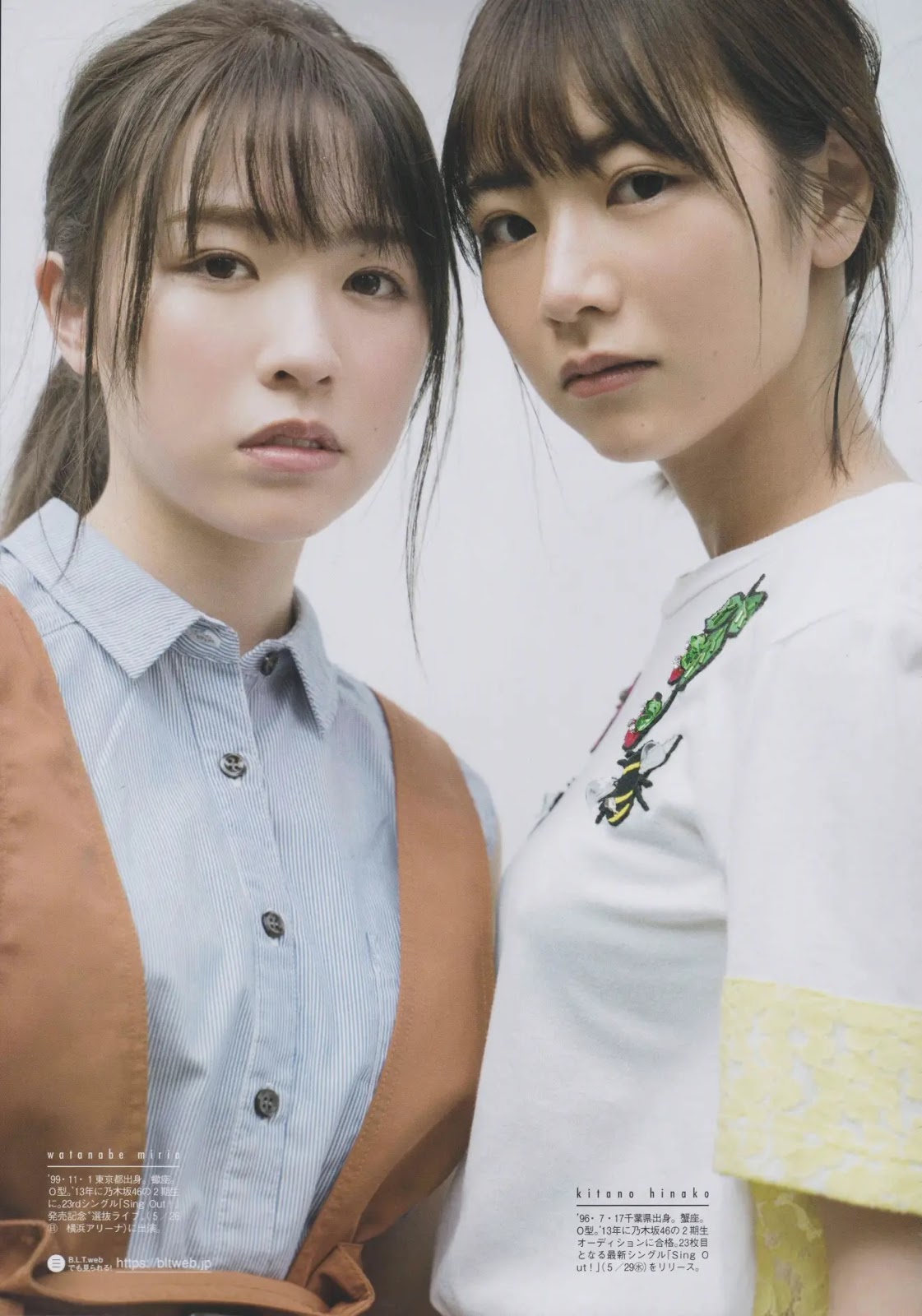 Miria Watanabe 渡辺みり愛, Hinako Kitano 北野日奈子, B.L.T. 2019.07 (ビー・エル・ティー 2019年7月号)