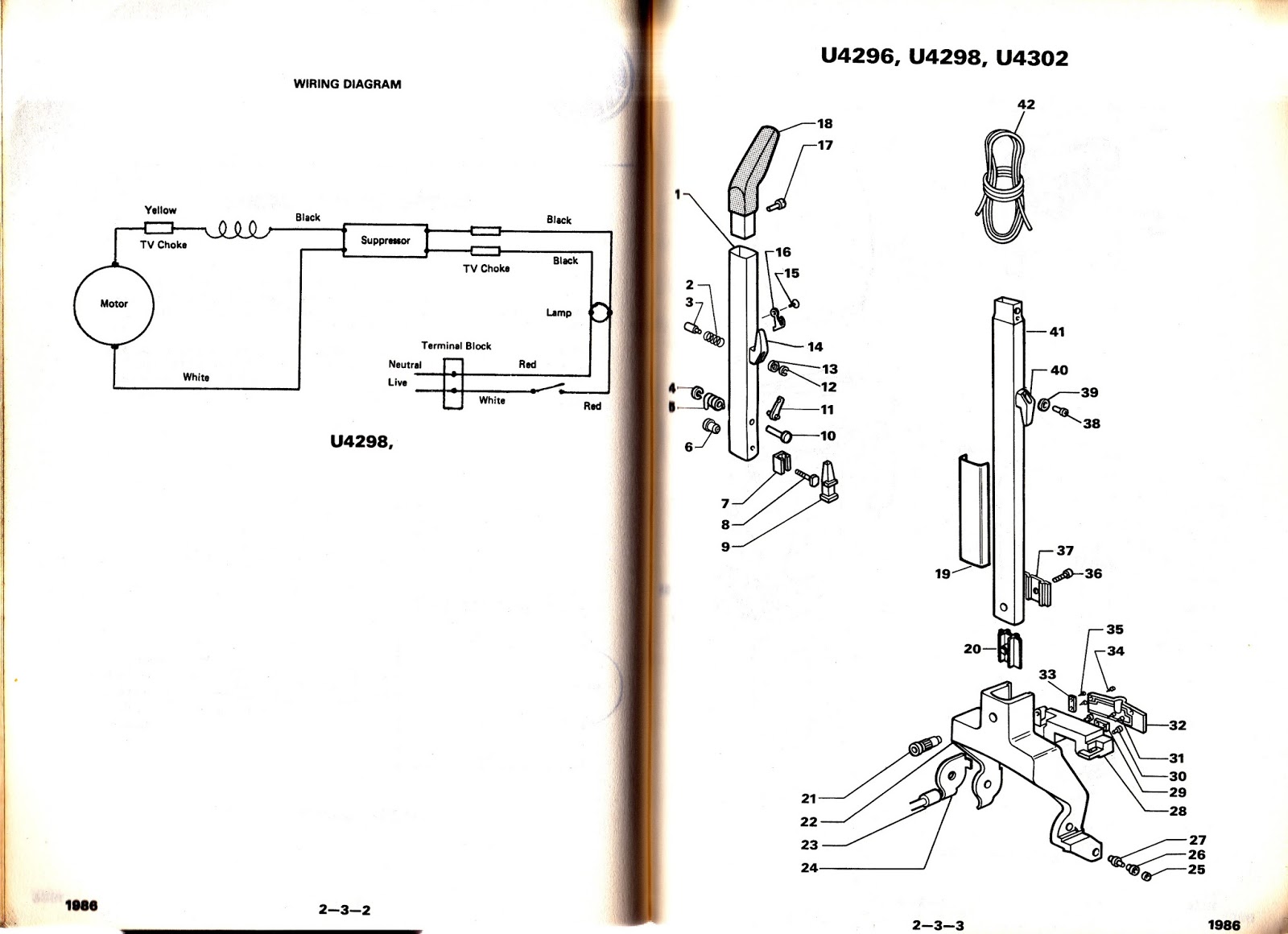 Hoover Service Manual - 1987
