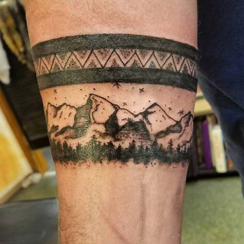 armband tattoo wit mountain forest dağlık orman kol bandı dövmesi armband tattoo wit mountain forest dağlık orman kol bandı dövmesi