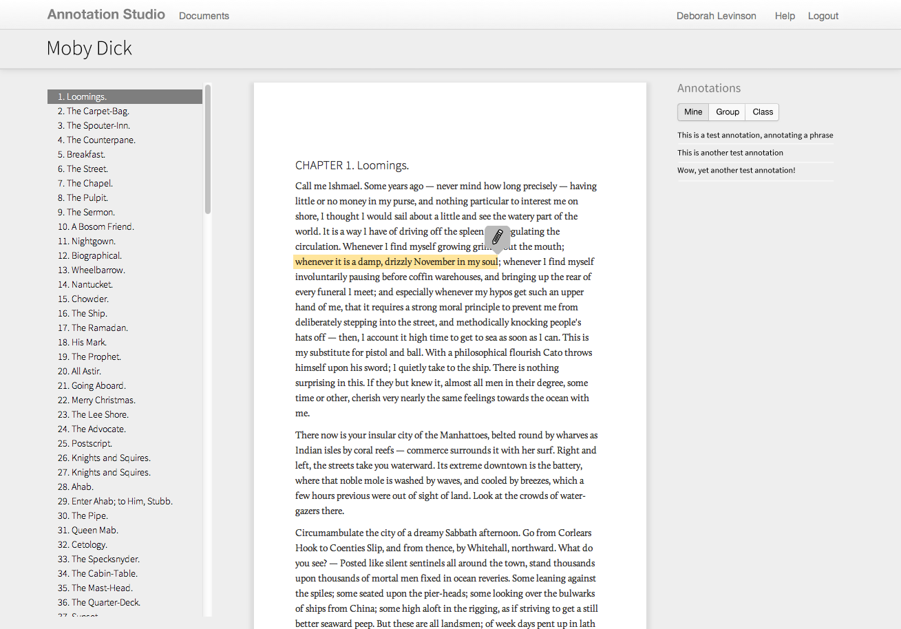 Highlighting text to annotate