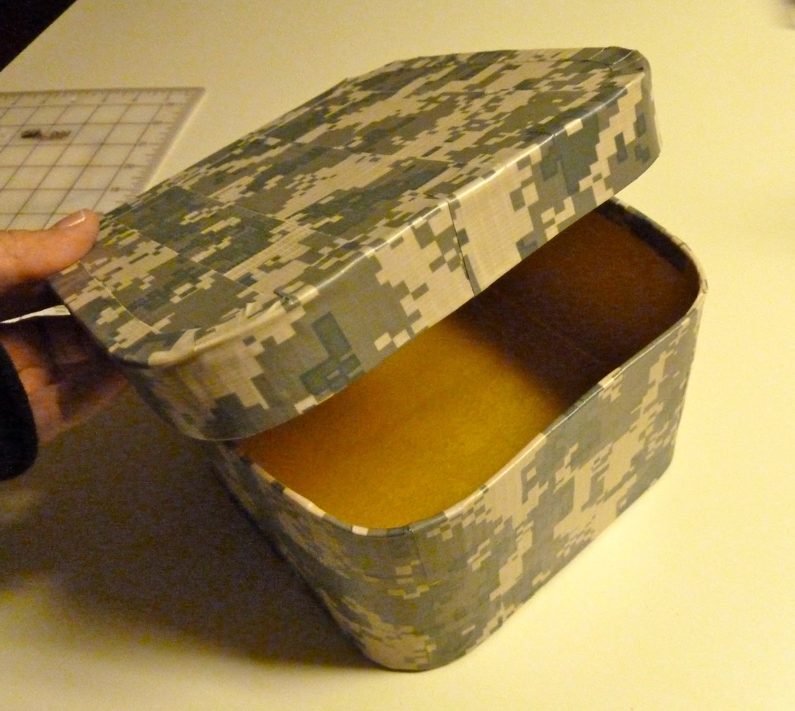 Make it easy crafts Duct tape Camo Easter (basket) box