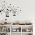 VINILO DECORATIVO RAMA CON JAULAS Y PAJAROS - W409