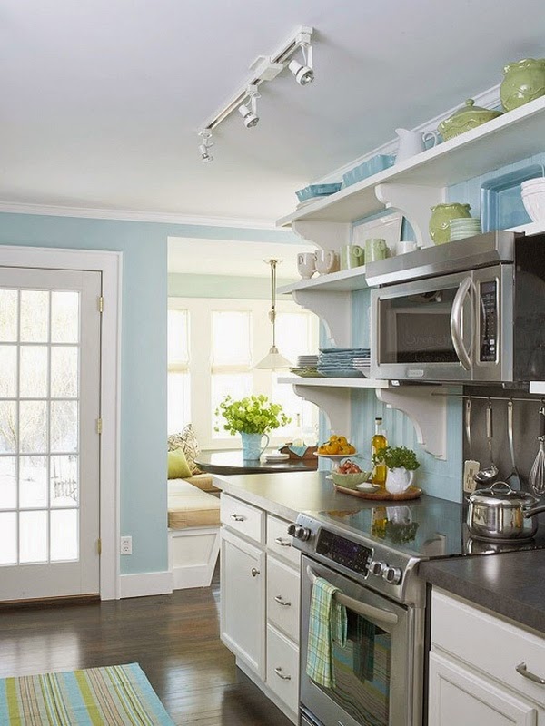 White kitchen with a touch of color