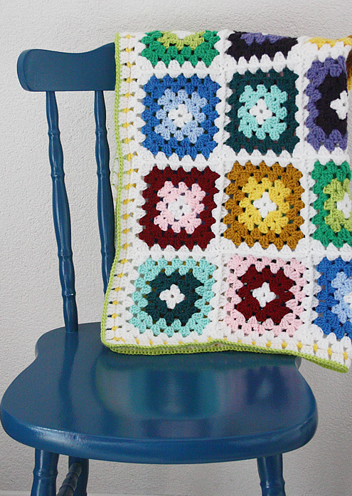 Granny square crochet baby blanket