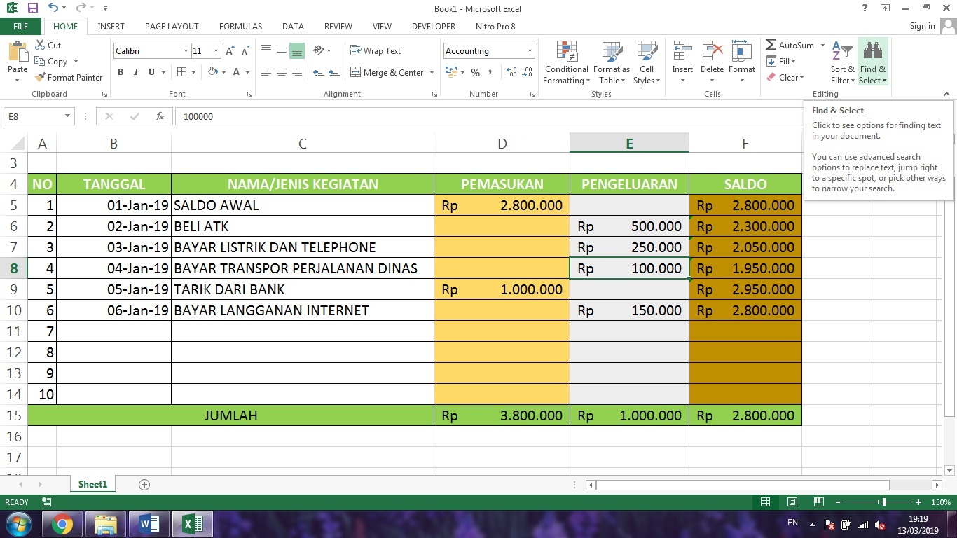 TFWBlog: CARA MEMBUAT LAPORAN KEUANGAN SEDERHANA MENGGUNAKAN EXCEL