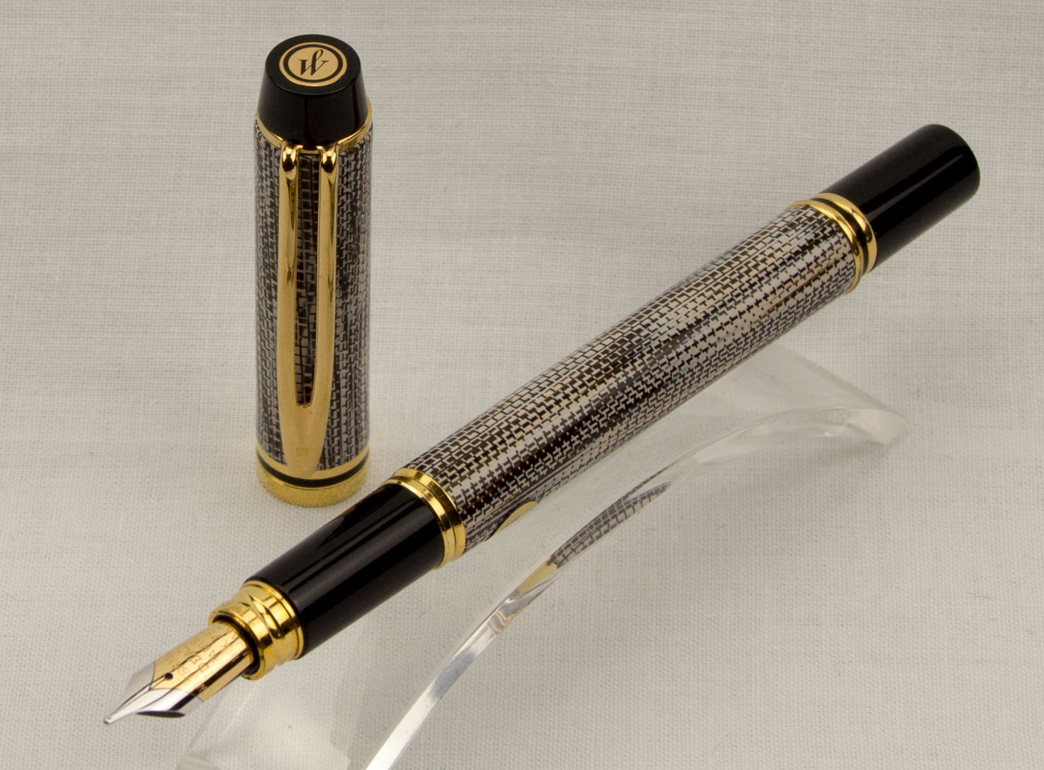 NOS Match to Fountain Pen Waterman Exclusive Red Bordeaux Marble Ballpoint Pen