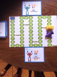 2 Digit Subtraction Regrouping Frogs Task Cards