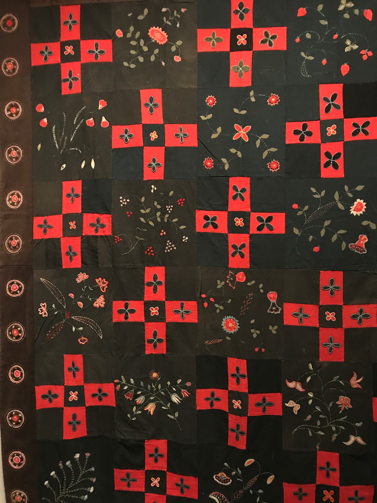 Textile Time Travels 1850 Embroidered Quilt New England Quilt Museum