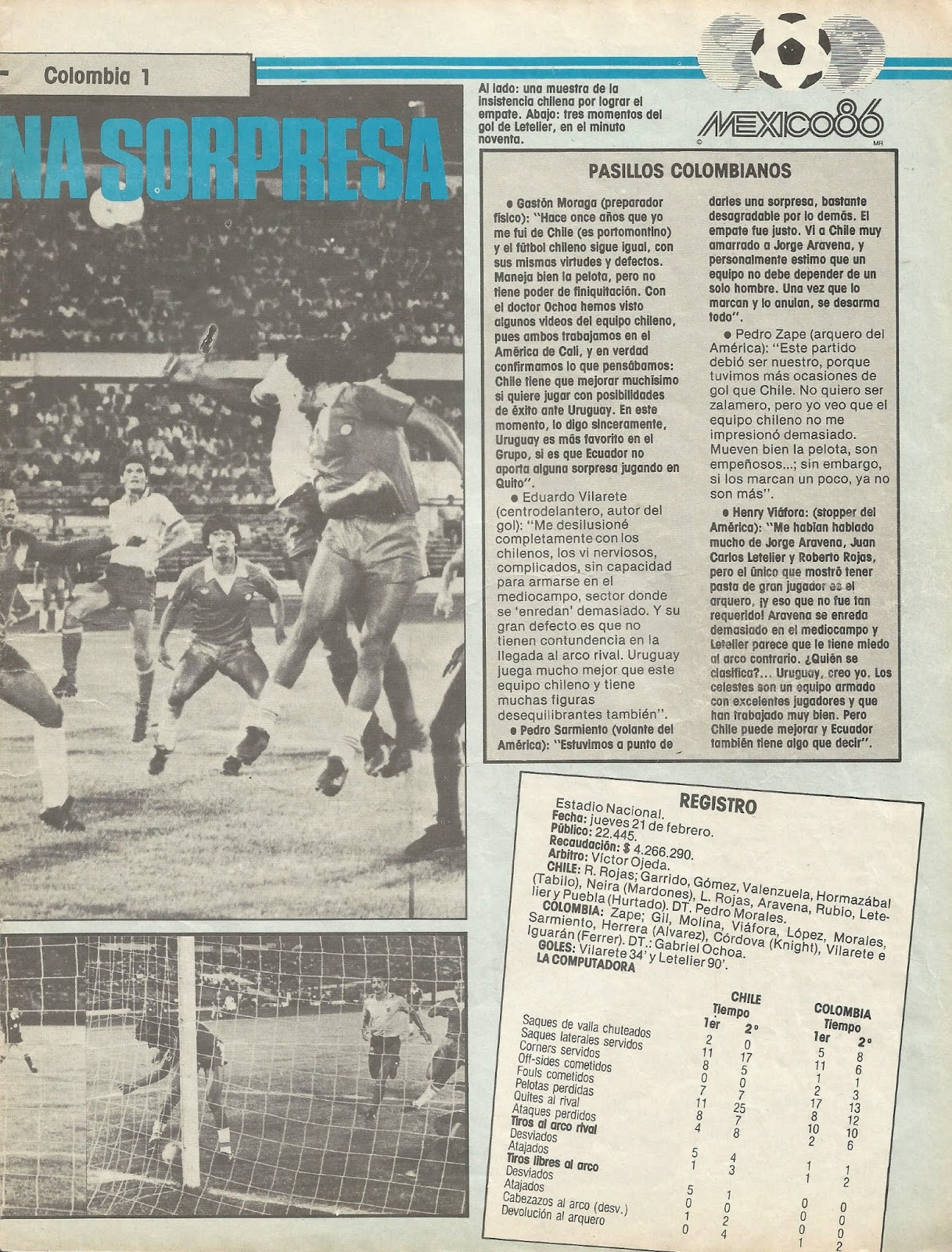 Partidos de la Roja [21/02/1985] ChileColombia 11