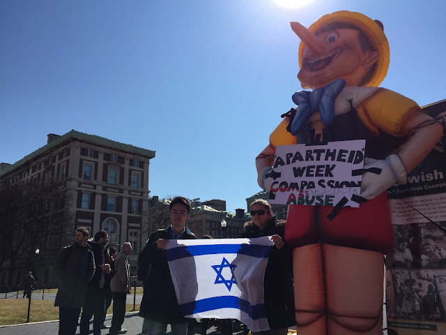 Israel-haters' jihad against Pinocchio at Columbia Pino1