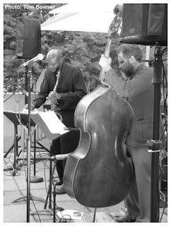 David Boykin - Tenor Saxophone - Joshua Abrams - Double Bass | MCA Chicago Free Jazz Tuesdays| Photograph by Tom Bowser