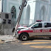 Viatura da Polícia Militar se envolve em acidente no centro de cidade do Sertão da Paraíba