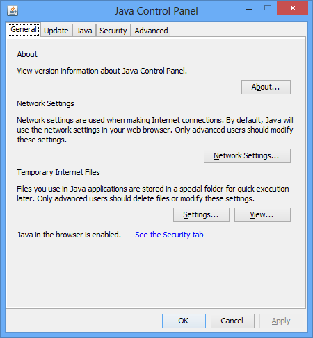 Java-Buddy: How to run Java Control Panel on Windows 8