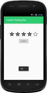 Hasil Widget RatingBar Android Hasil Widget RatingBar Android