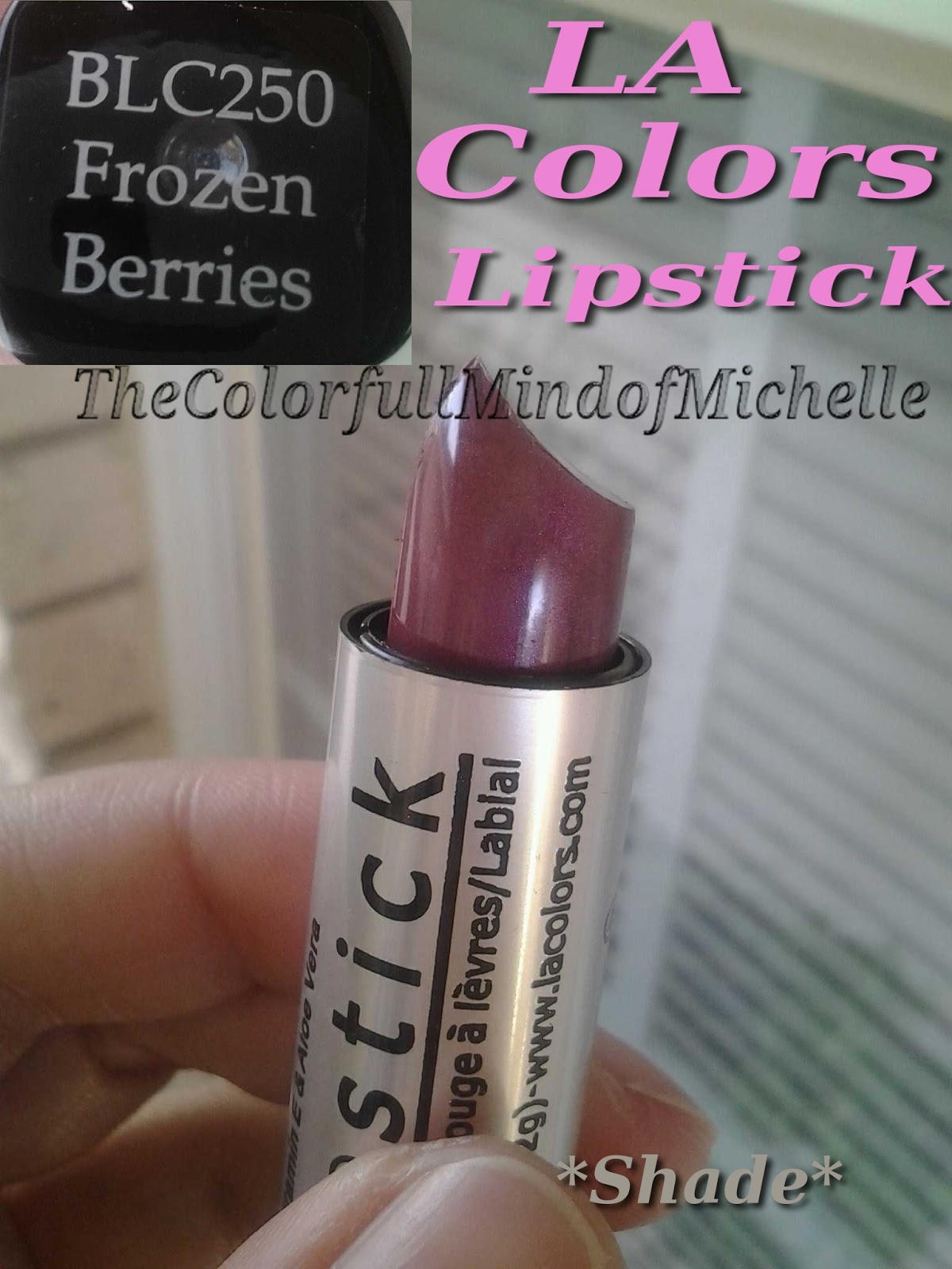 Mind of Michelle LA Colors lipstick Frozen Berries review and photos
