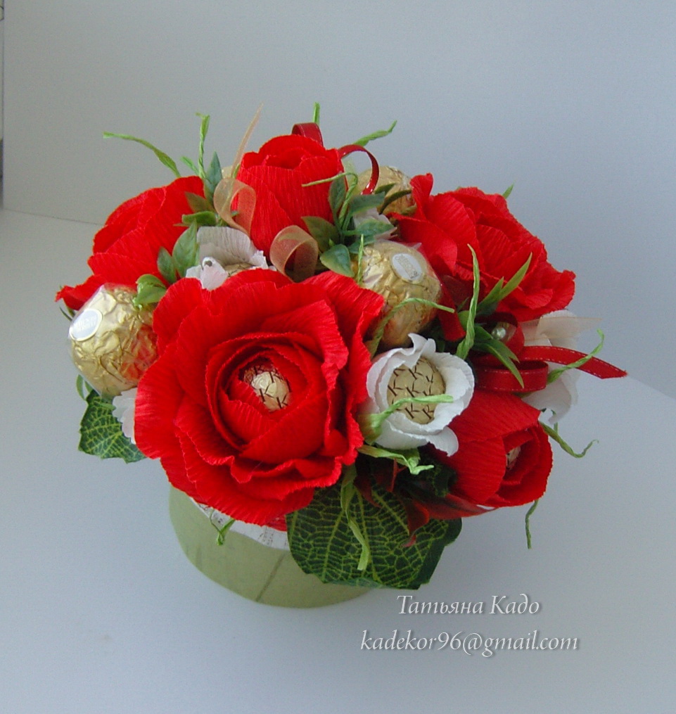 конфетные букеты 8 марта своими руками