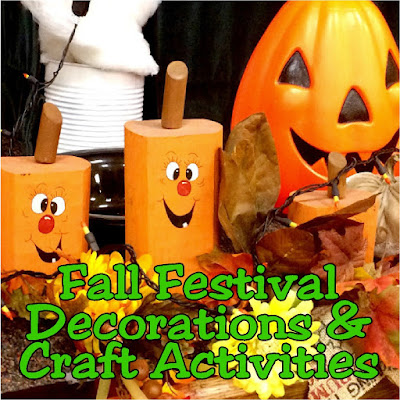 Get some fun ideas for your church or school's Fall Festival with these party decorations and craft ideas.  You can see exactly how I did our festival and what activities we had planned with these easy to follow ideas and DIYs.