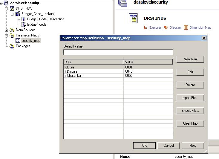 Kishore's Cognos Class Room Data Security IN Cognos FM using Parameter