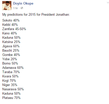 aa Poll: Doyin Okupe predicts how GEJ will win presidential election
