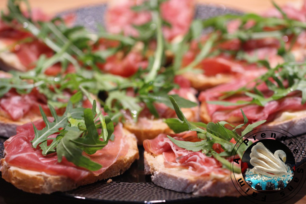 Crostini jambon roquette A Prendre Sans Faim