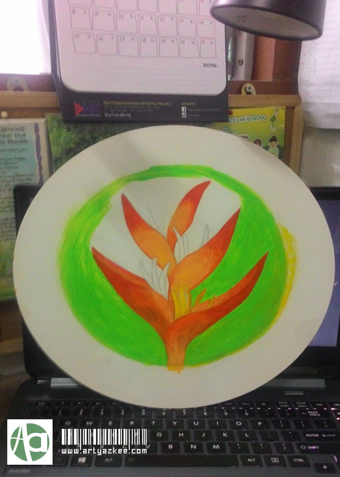 Diy Tukar Jam Dinding Rosak Jadi Dekorasi Menarik Artyazkee 2 Selepas Ua Cuba Pasang Balik Dan Gantung Dia Dalam Keadaan Baik Lukisan Bulatan Mengikut Bentuk Frame Jam Tersebut Lukis Objek Yang Di