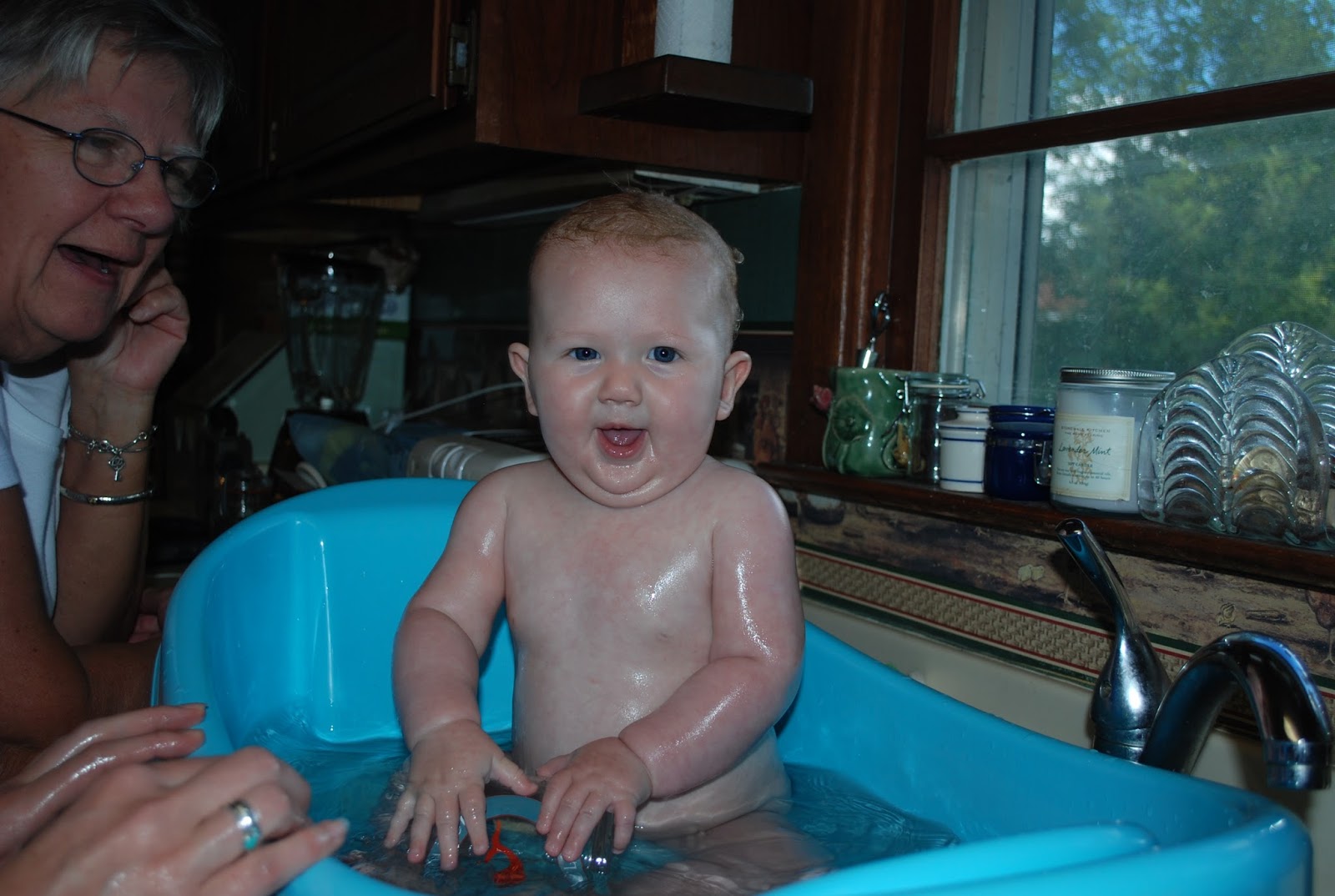 Sarah Smiles Bath time at Grandma's