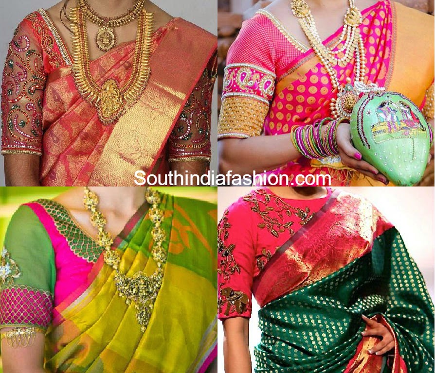 for Blouse designs South India Designs Pattu Fashion  blouse Sarees sarees for