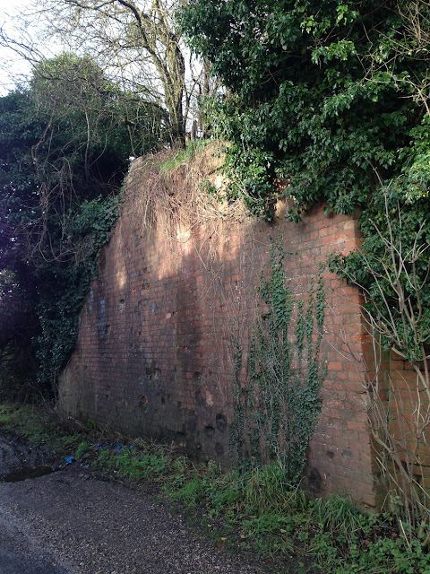 Buttresses of a former bridge carrying the railway south from Whitchurch