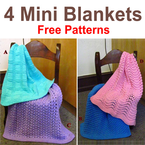 Beautiful Skills Crochet Knitting Quilting 4 Mini Blankets Free Patterns