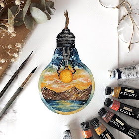 02-The-Sun-Powering-the-Light-Bulb-Tiny-Watercolors-Compasses-Light-Bulbs-and-Trees-www-designstack-co