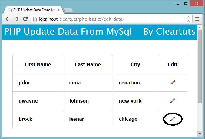 PHP update Data of MySQL