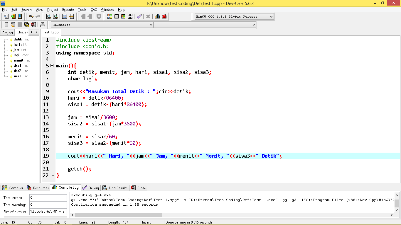 Listing code. Listing code